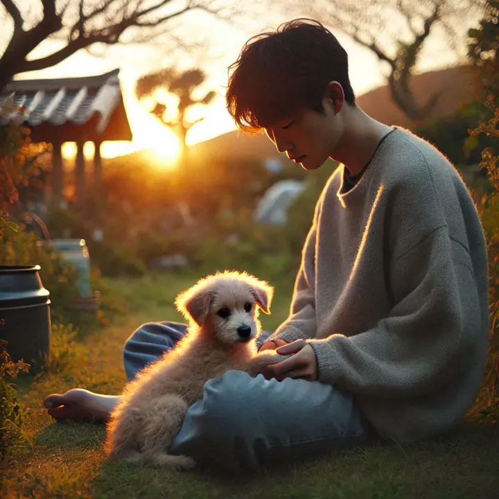 강아지 마지막 순간을 함께 하는 보호자